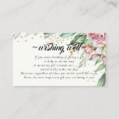 好望するバラ色の赤面フローラ結婚 エンクロージャーカード (正面)