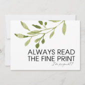 妊おもしろい娠が判明しベビー カード (正面)