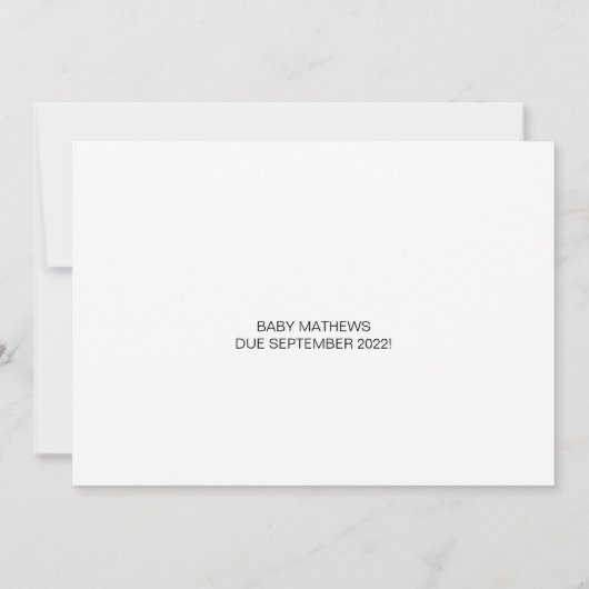 妊おもしろい娠が判明しベビー カード (裏面)