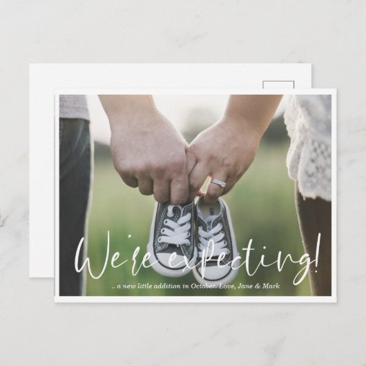 妊シンプル娠告知カード 案内ポストカード (正面/裏面)