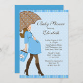 妊モダン娠母親青少年シャワー 招待状 (正面/裏面)