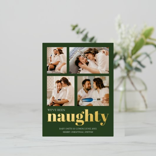 妊娠いけな発表クリスマス 箔シーズンポストカード (立ち正面)