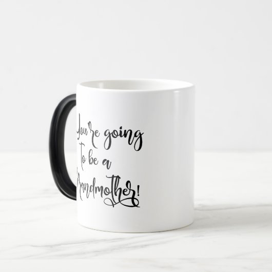 妊娠おばあちゃん隠しメッセージの驚き モーフィングマグカップ (正面左)