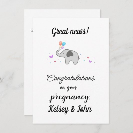 妊娠おめでとうございますカスタマイズ。 シーズンカード (正面/裏面)