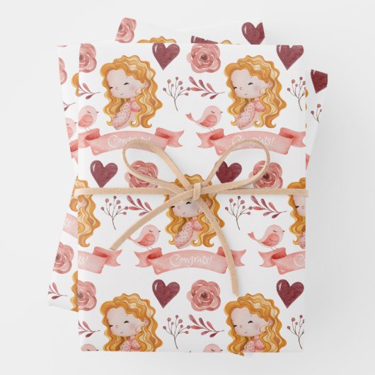 妊娠おめでとう包装紙シート ラッピングペーパーシート (インサイチュ)