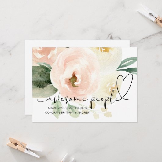 妊娠おめでとう姉妹への贈り物新生児 カード (正面/裏面インサイチュ)