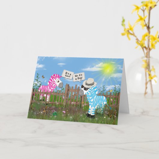 妊娠おめでとう野生動物 カード (黄色い花)