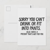 妊娠おめでとう！飲めないしパンツもきついけど ポストカード (正面/裏面)