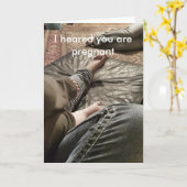 妊娠おもしろいおめでとう カード (黄色い花)