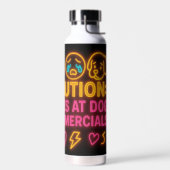 妊娠おもしろいパーソナライズされたネオン ウォーターボトル (左面)