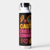 妊娠おもしろいパーソナライズされたネオン ウォーターボトル (正面)