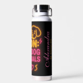 妊娠おもしろいパーソナライズされたネオン ウォーターボトル (背面)