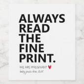 妊娠おもしろいベビー発表パーソナライズされた ワインラベル (シングルラベル)