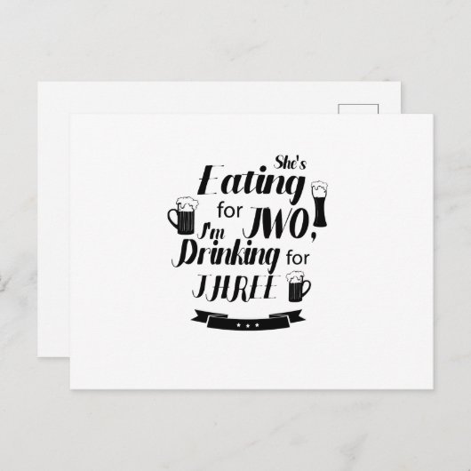 妊娠おもしろい期の妊娠妊婦のパパ 案内ポストカード (正面/裏面)