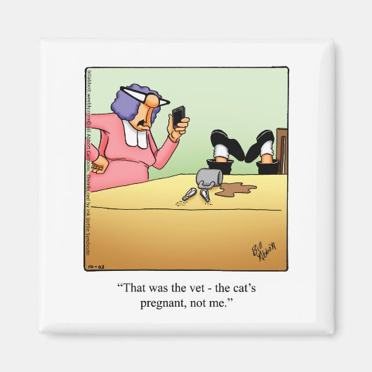 妊娠おもしろい猫ユーモア磁石 マグネット (正面)