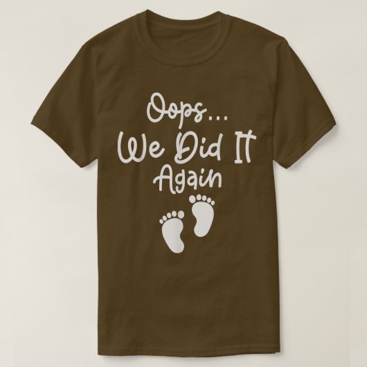 妊娠おもしろい発表カップル私がやった Tシャツ (デザイン正面)