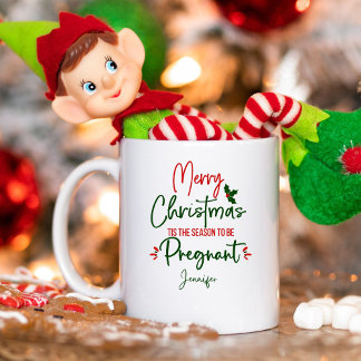 妊娠おもしろい発表クリスマス コーヒーマグカップ
