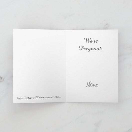 妊娠おもしろい発表グリーティングカード 案内状 (内部)