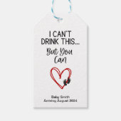 妊娠おもしろい発表パーソナライズされたラベル ギフトタグ (正面)