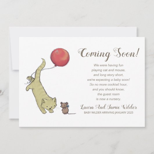 妊娠おもしろい発表 案内状 (正面)