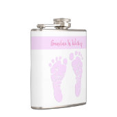 妊娠があるピンクの芸術のベビーの足跡の祖母 フラスク (右)