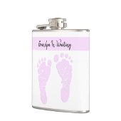 妊娠があるピンクの芸術のベビーの足跡の祖父 フラスク (左)