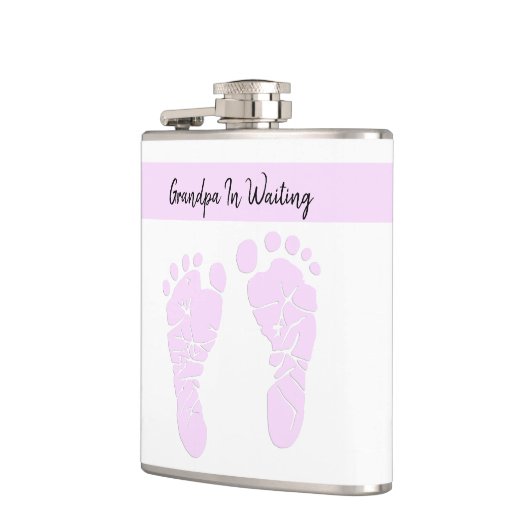 妊娠があるピンクの芸術のベビーの足跡の祖父 フラスク (左)