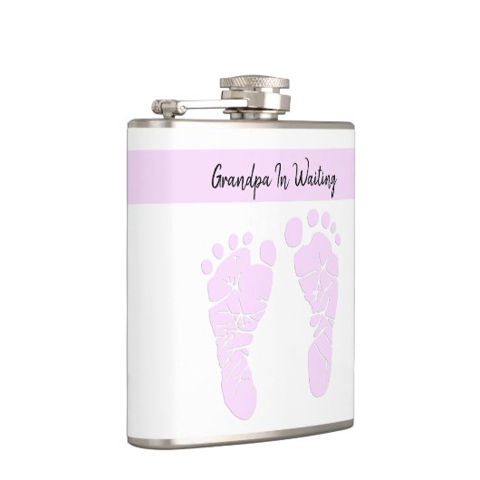 妊娠があるピンクの芸術のベビーの足跡の祖父 フラスク (右)