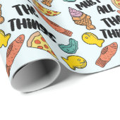 妊娠がキュートな食べ物パターン赤ちゃんシャワーを切望 ラッピングペーパー (ロールコーナー)