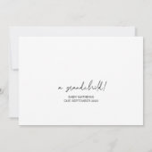 妊娠が両親の驚きを明らかにするベビー カード (裏面)