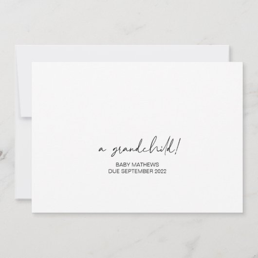 妊娠が両親の驚きを明らかにするベビー カード (裏面)