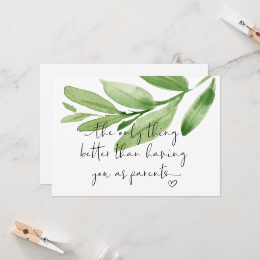 妊娠が新しい祖父母を明らかにし、ベビー カード (正面/裏面インサイチュ)