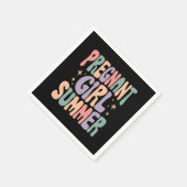 妊娠が明らかになる妊婦の夏の赤ちゃんシャワー スタンダードカクテルナプキン (角)