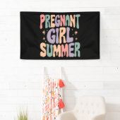 妊娠が明らかになる妊婦の夏の赤ちゃんシャワー 横断幕 (インサイチュ)