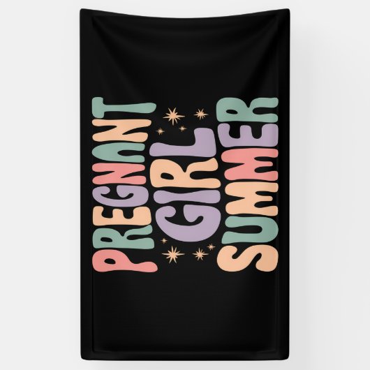妊娠が明らかになる妊婦の夏の赤ちゃんシャワー 横断幕 (縦)