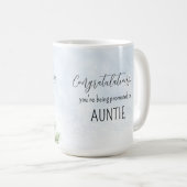 妊娠が明らかに叔母の冬のベビー コーヒーマグカップ (正面右)