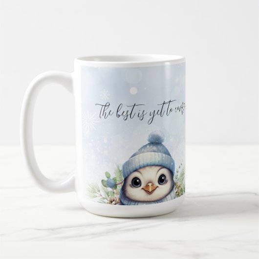 妊娠が明らかに叔母の冬のベビー コーヒーマグカップ (左)