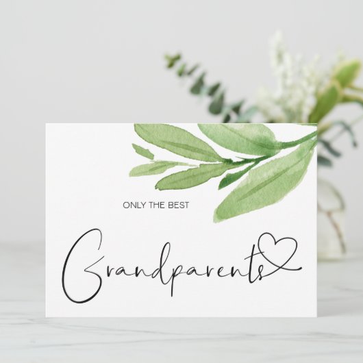 妊娠が祖父母の新生児緑を明らかにする カード (スタンド正面)