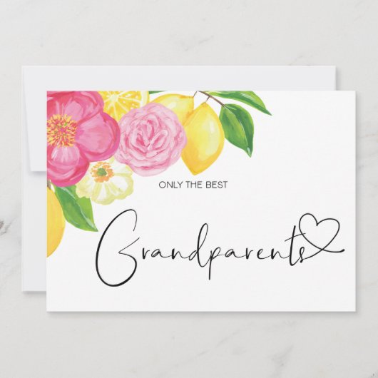 妊娠が祖父母素晴らしを明かすベビーフローラ カード (正面)