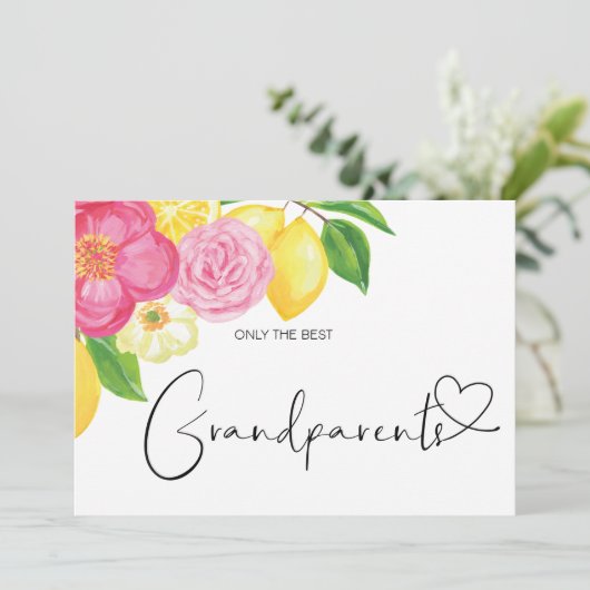 妊娠が祖父母素晴らしを明かすベビーフローラ カード (スタンド正面)