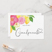 妊娠が祖父母素晴らしを明かすベビーフローラ カード (正面/裏面インサイチュ)