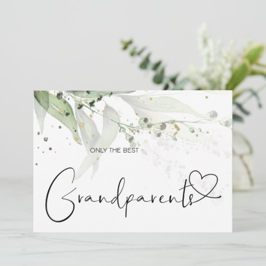 妊娠が祖父母素晴らし新生児を明かす カード (スタンド正面)