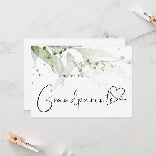 妊娠が祖父母素晴らし新生児を明かす カード (正面/裏面インサイチュ)