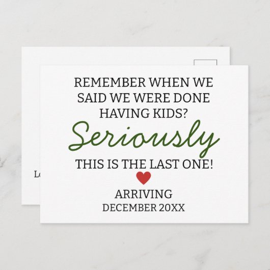 妊娠が終わったと言った時を覚えなさい ポストカード (正面/裏面)