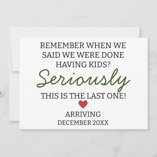 妊娠が終わったと言った時を覚えなさい 案内状 (正面)