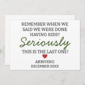 妊娠が終わったと言った時を覚えなさい 案内状 (正面/裏面)