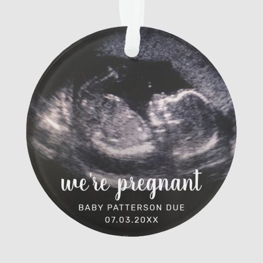 妊娠が超音波ソノグラムの写真を明らかにする オーナメント (裏面)