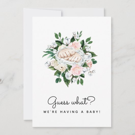 妊娠が超音波女の子を明らかにするものを推測するフローラ 案内状 (正面)