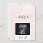 妊娠が超音波女の子を明らかにするものを推測するフローラ 案内状 (裏面)