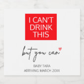 妊娠このベビーの明かりを飲めない リキュールボトルラベル (シングルラベル)